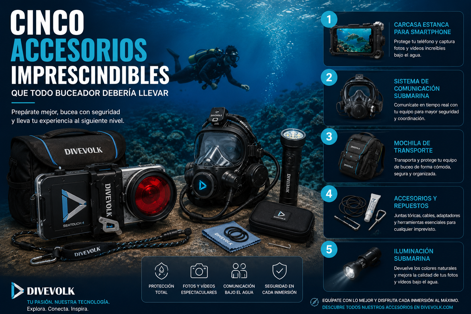 Cinco accesorios imprescindibles divevolk
